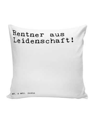 Mr. & Mrs. Panda Dekokissen Rentner aus Leidenschaft!  mit Spruch in Weiß