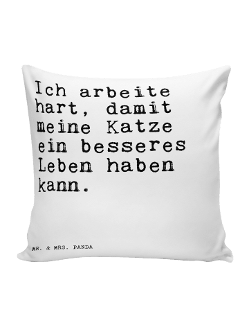 Mr. & Mrs. Panda Kopfkissen Ich arbeite hart, damit... mit Spruch in Weiß