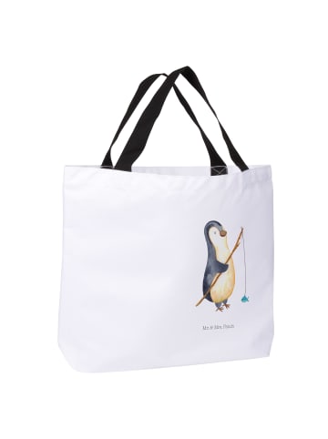 Mr. & Mrs. Panda Strandtasche Pinguin Angler ohne Spruch in Weiß