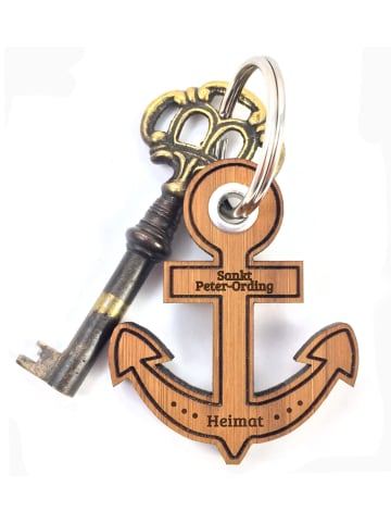 Mr. & Mrs. Panda Taschenanhänger Sankt Peter-Ording mit Spruch in Braun