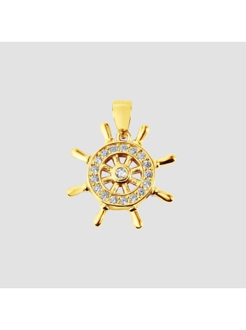 Adeliás Damen Anhänger aus 925 Silber mit Zirkonia in gold