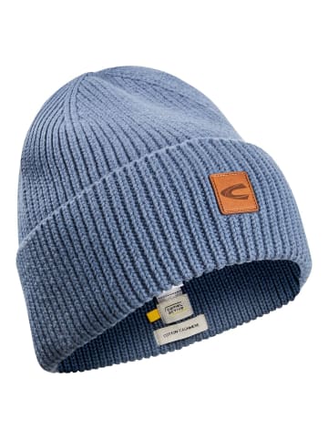 Camel Active Beanie aus einem Baumwoll-Kaschmir-Mix in Denim Blau