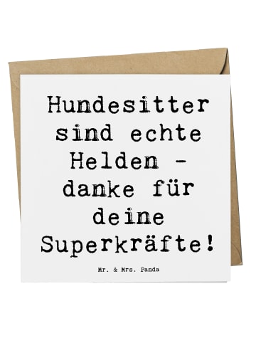 Mr. & Mrs. Panda Einladungskarte Spruch Hundesitter Helden mit S... in Weiß