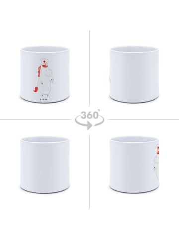 Mr. & Mrs. Panda Blumentopf Groß Einhorn Krankenschwester ohne S... in Weiß