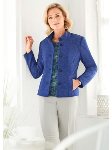 GOLDNER Kurzgröße:  Blazer mit raffinierter Kragenlösung in royalblau