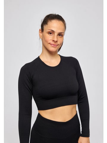 SNOCKS Geripptes Sportshirt langarm Damen Schwarz 1 Stück