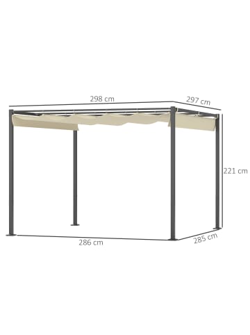 Outsunny Pergola 298L x 297B x 221H cm Beige