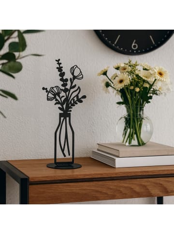 UNUS Deko Aufsteller aus Metall Elisabeth Blumenvase in Schwarz