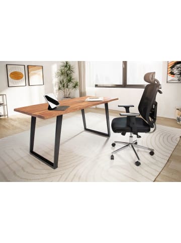 KADIMA DESIGN Schreibtisch 120x60x76 cm Massivholz / Metall Computertisch