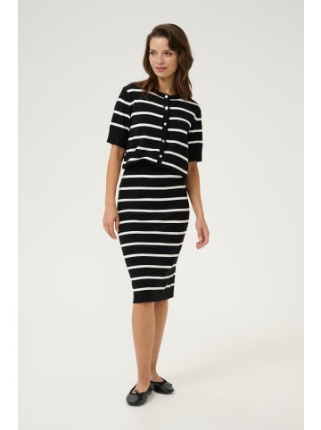 Kaffe Strickjacke KAlizza Regular fit in Black/Chalk Stripe