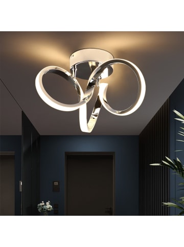 ZMH LED Deckenleuchte 19W in nickel 3000K Warmweiß Arbeitszimmerlampe L 31cm