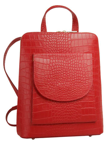 Cluty Rucksack echt Leder in rot