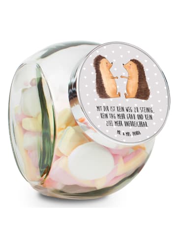 Mr. & Mrs. Panda Bonboniere Igel Liebe mit Spruch in Grau Pastell