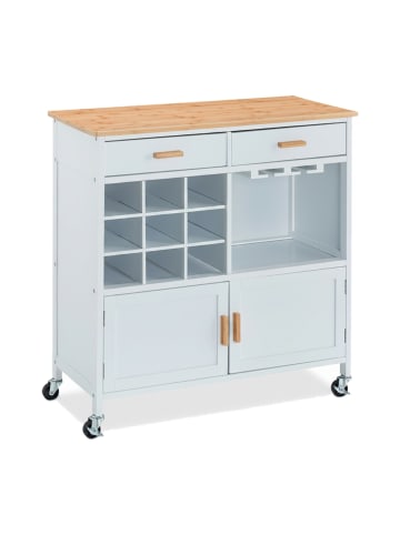 relaxdays Küchenwagen in Weiß - (B)86 x (H)88,5 x (T)41 cm