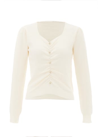 NAEMI Damen Strickpullover in Wollweiss