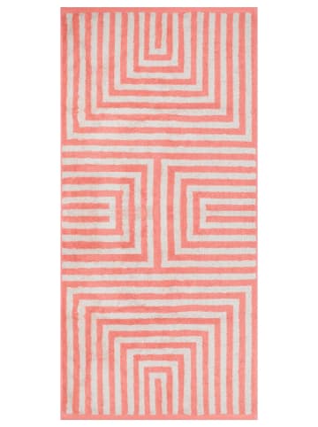 Ross 2 X Handtuch 2 X Duschtuch im Set Grafik in Rot / grau
