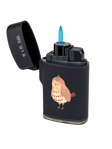 Mr. & Mrs. Panda gas anzünder Eule Zufrieden ohne Spruch in Schwarz