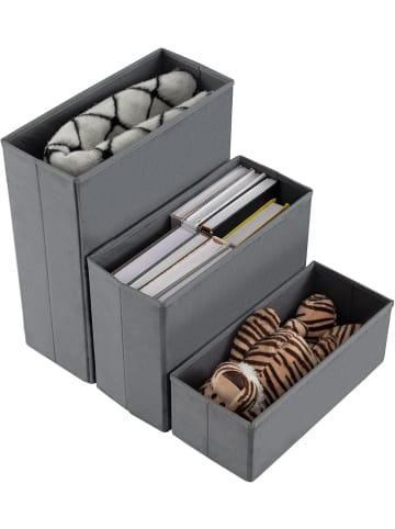 COSTWAY Hundetreppe 3 Stufen Faltbar mit Stauraum in Grau