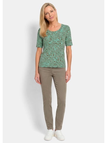 GOLDNER Viskoseshirt im Leo Look in mint / gemustert