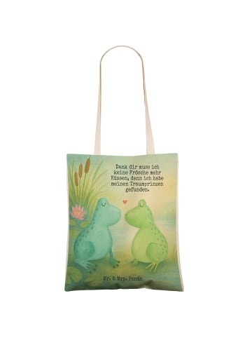 Mr. & Mrs. Panda Einkaufstasche Frosch Liebe Design mit Spruch in Weiß