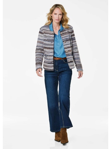 GOLDNER Jacke Jacke in blau / gemustert