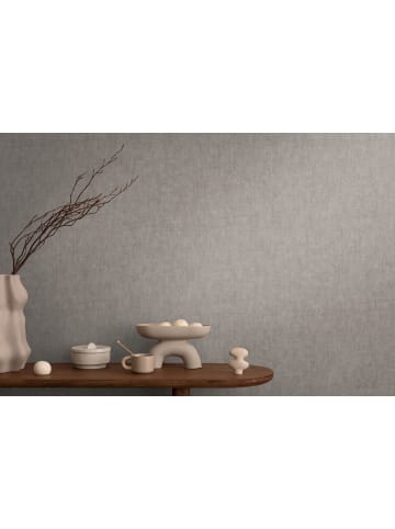 A.S. Création Tapete Soft Linen Steingrau 