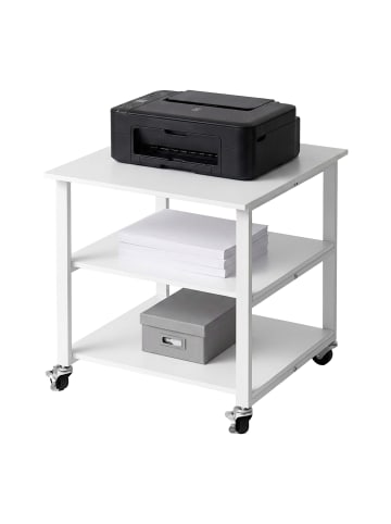 relaxdays Druckertisch in Weiß - (B)50 x (H)53 x (T)50 cm