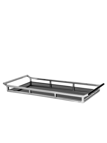 Fink Glastablett "Piano" in Silber/ Schwarz - L. 55 cm - B. 25 cm
