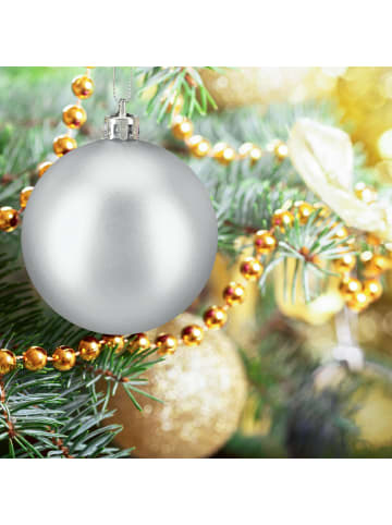 relaxdays 50-tlg. Weihnachtskugeln Set in Silber