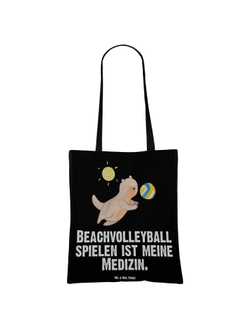 Mr. & Mrs. Panda Tragetasche Otter Beachvolleyball mit Spruch in Schwarz