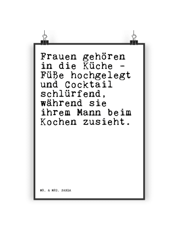 Mr. & Mrs. Panda Poster Frauen gehören in die... mit Spruch in Weiß
