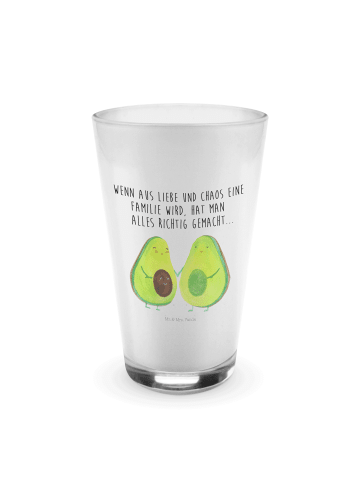 Mr. & Mrs. Panda Glas Avocado Pärchen mit Spruch in Transparent