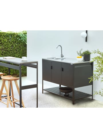 Beliani Gartenküche MAENZA in Schwarz - (W) 120 x (H) 127 x (L) 60 cm