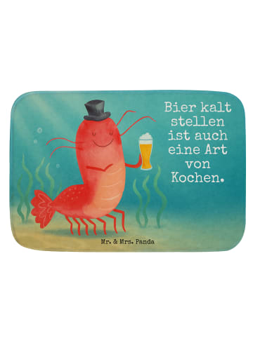 Mr. & Mrs. Panda Badematte Hummer Weizen Design mit Spruch in Weiß