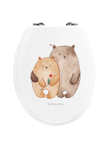Mr. & Mrs. Panda Toilettendeckel Bären Liebe ohne Spruch in Weiß
