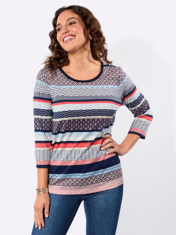 WITT WEIDEN 3/4-Arm-Shirt in marine-grapefruit-bedruckt