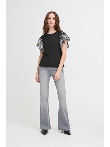 ICHI Kurzarm-Bluse IHMALUI Regular fit in Black