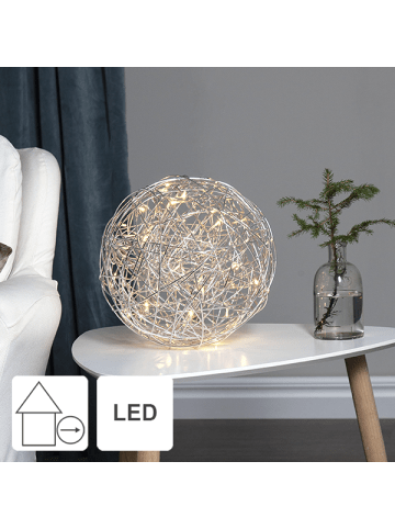 STAR Trading LED Leuchtkugel ,Trassel', silber, outdoor, Ø 30cm
