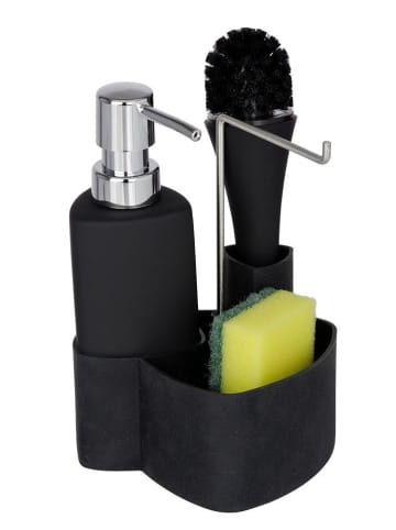 Wenko Küchengarnitur EMPIRE BLACK, 4in1 in Schwarz, (B) 12,5 x (H) 19 x (L) 11 cm