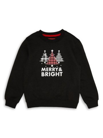 Threadboys Weihnachtspullover THB Boys Christmas Fleece Crew Merry & Bright in Schwarz