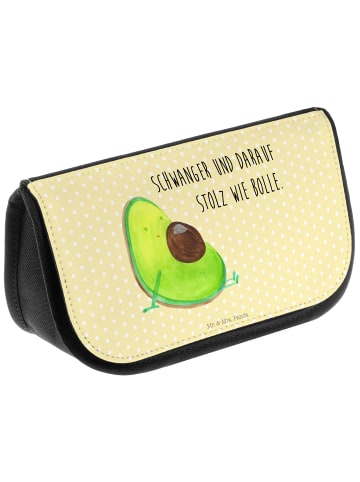 Mr. & Mrs. Panda Kosmetiktasche Avocado Schwangerschaft mit Spruch in Gelb Pastell