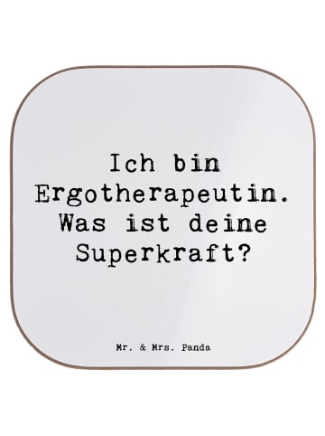 Mr. & Mrs. Panda gläseruntersetzer Spruch Super Ergotherapeutin ... in Weiß