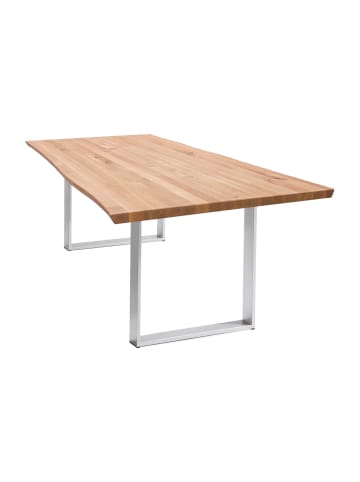 58 aufm Kessel ESSTISCH Massiv Danyette 180x90x74 Esszimmertisch Wildeiche/Edelstahl