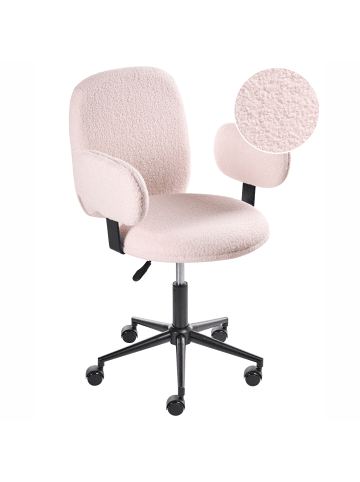 Beliani Bürostuhl MORAGA in Rosa/Schwarz - (W) 58 x (H) 80 x (L) 58 cm