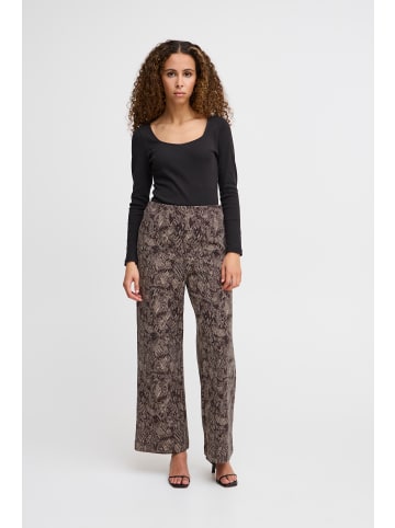 ICHI Casual Hose IHKATE Regular fit in Dark Fungi Snake aop