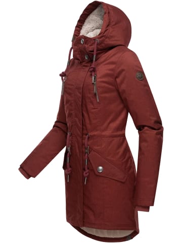 ragwear Wintermantel Elsie Melange in Wine Red