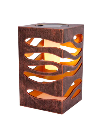 näve LED Solarleuchte "HILDA" in braun - (L)12.3 cm x (B)12.3 cm x (H)20 cm