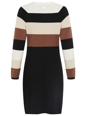 Tamaris Strickkleid in beige.schwarz-braun gestreift