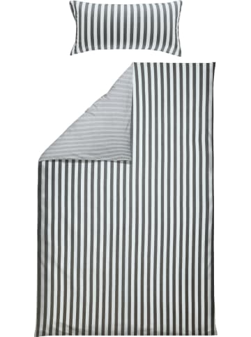 Erwin Müller Mako-Satin Wendebettwäsche in anthrazit-weiß