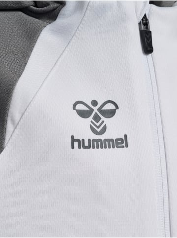 Hummel Reißverschluss Jacke Daumenlöcher Hmllead Kinder in WHITE/STEEL GRAY